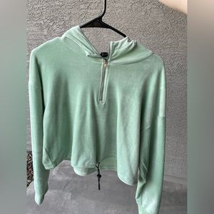 Forever 21 Velvet hoodie with zipper & draw string